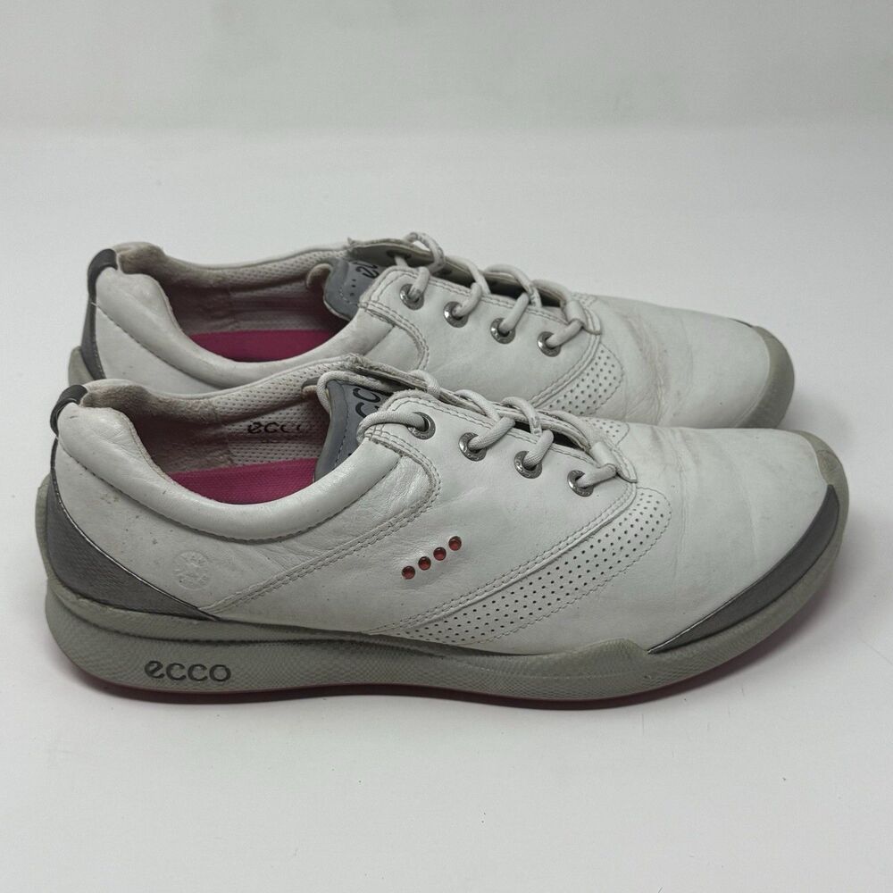 Ecco Biom Hybrid Golf Shoes Womens 10 Off White Yak Leather Spikeless Sneakers